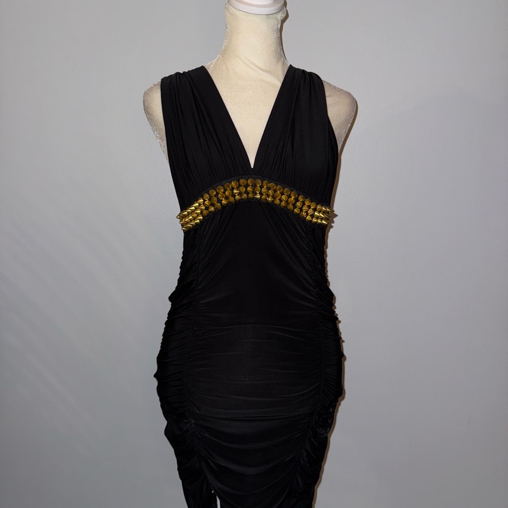 Saboro Black Y2K Halter Mini Dress